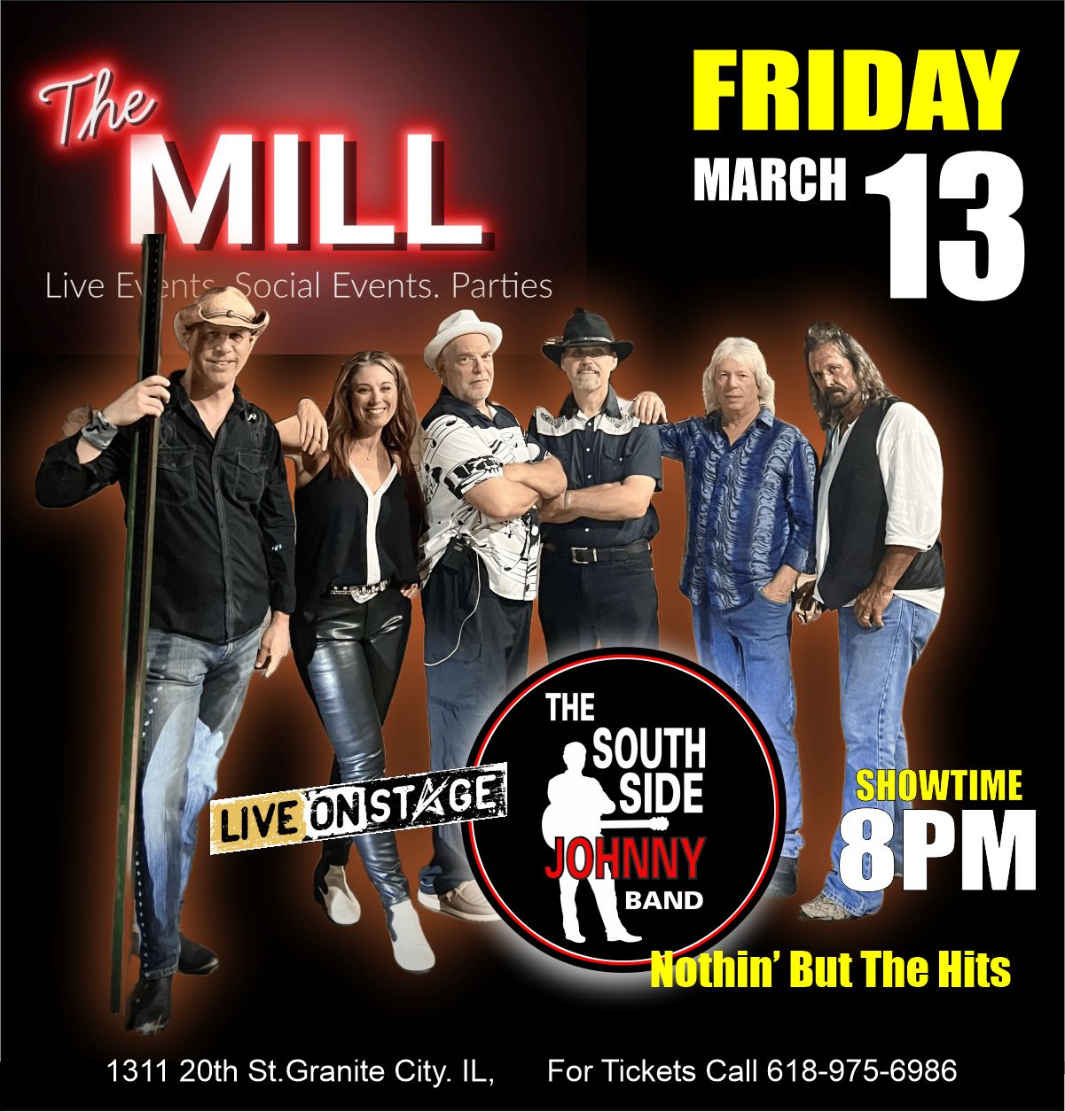 South Side Johnny Band Event Poster for March 13, 2026