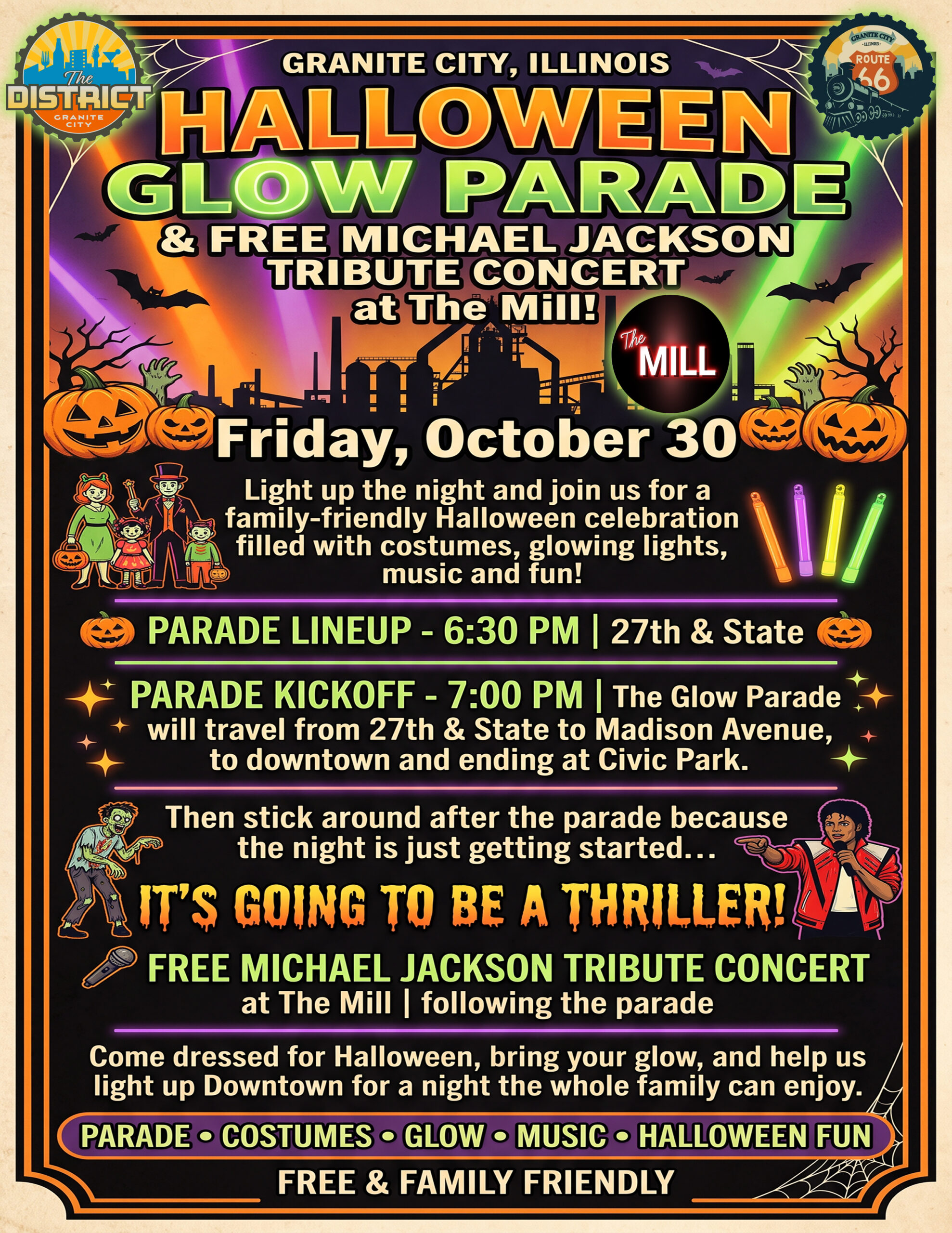 Glow Parade and Legend of Michael Show Details Poster